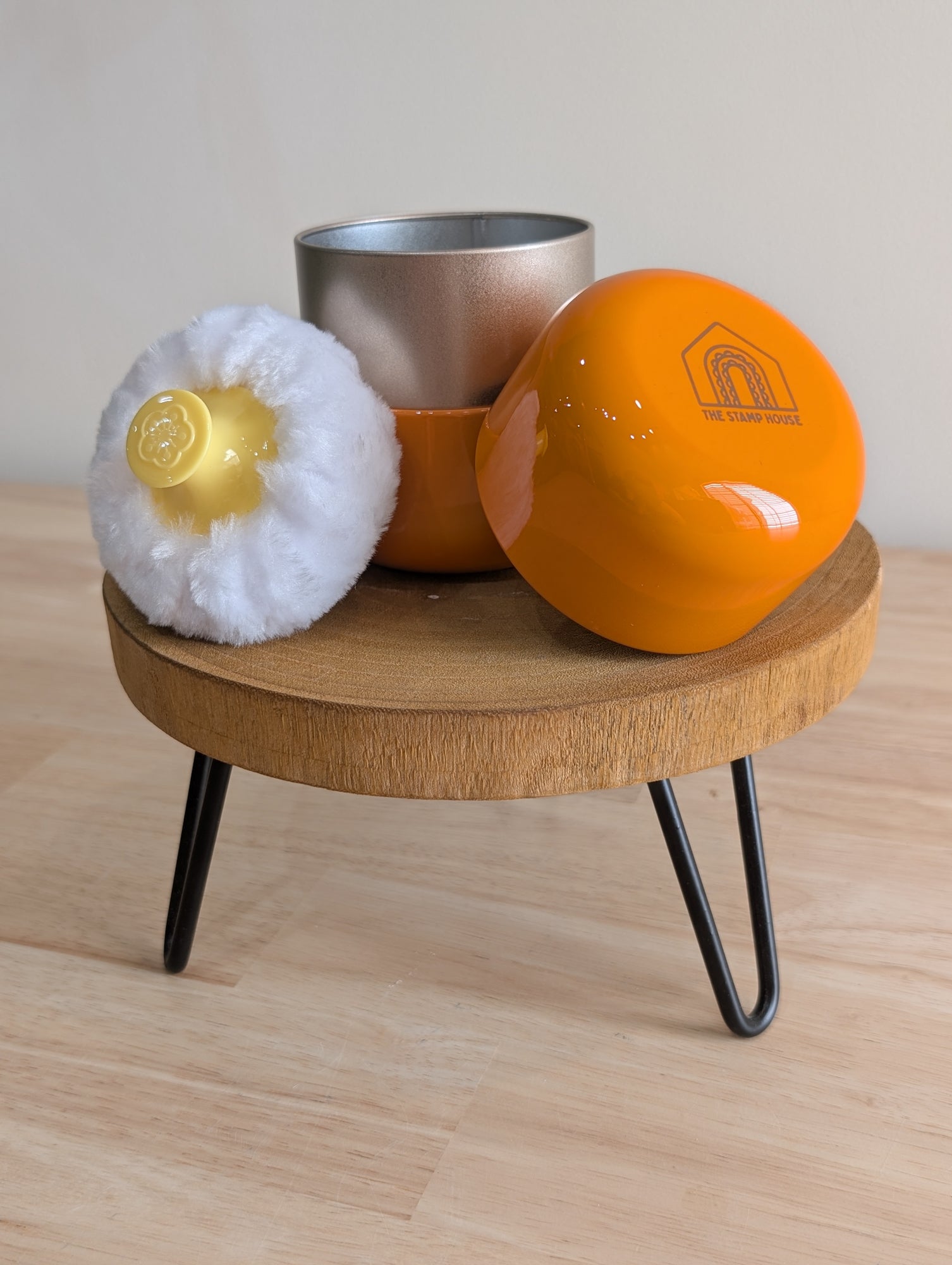 Orange Corn Starch Cannister